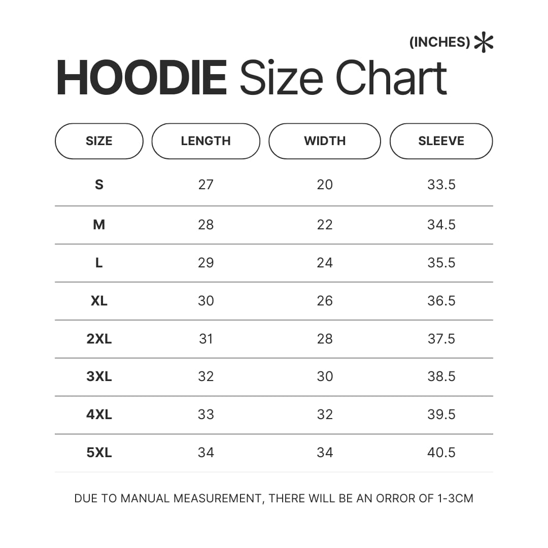 Hoodie Size Chart - Seinfeld Merch