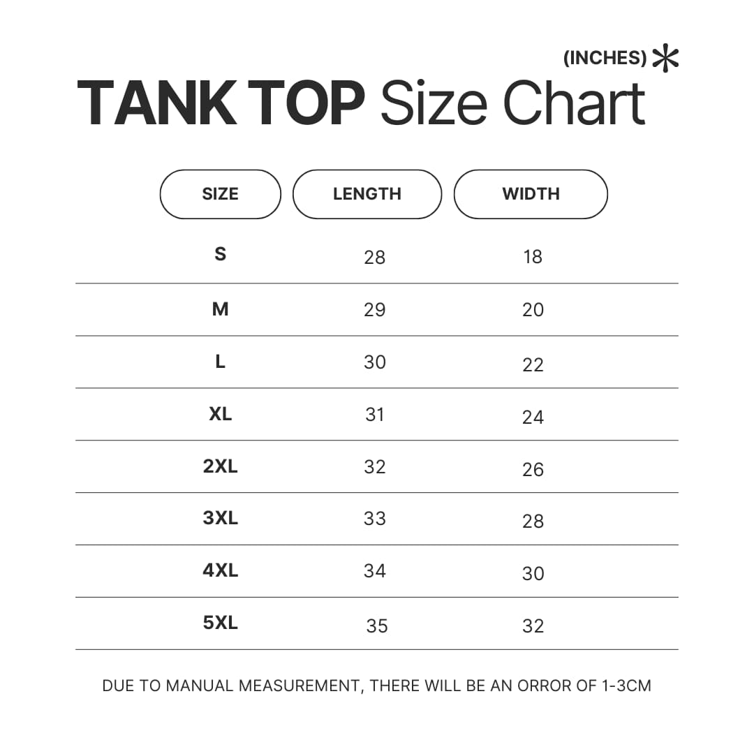 Tank Top Size Chart - Seinfeld Merch