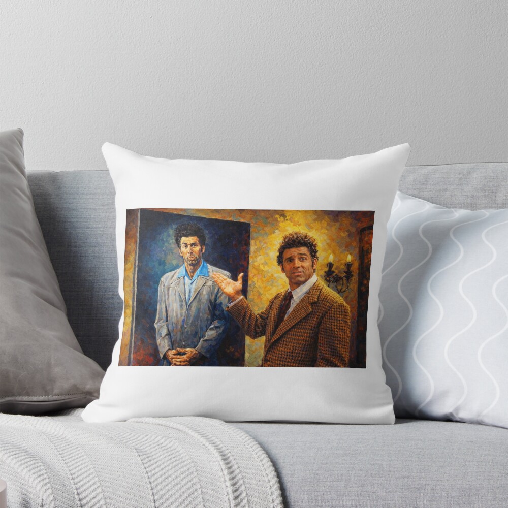 Kramer With His Portrait Throw Pillow